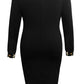 Plus Size Leopard Round Neck Long Sleeve Dress