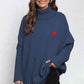 Turtle Neck Long Sleeve Ribbed Sweater - Deals DejaVu