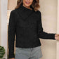 Asymmetrical Neck Long Sleeve Pullover Sweater - Deals DejaVu