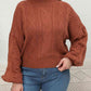 Plus Size Mock Neck Cable Knit Long Sleeve Sweater - Deals DejaVu