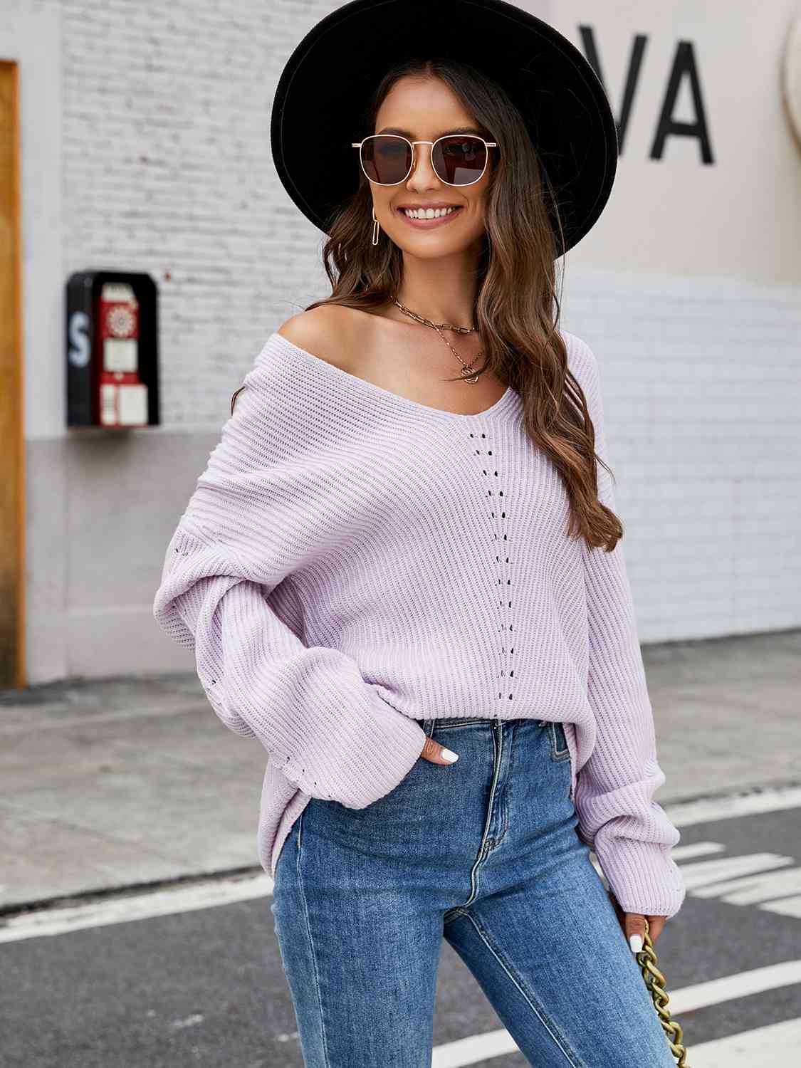 V-Neck Rib-Knit Top - Deals DejaVu