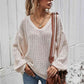 V-Neck Dropped Shoulder Sweater