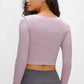 Long Sleeve Cropped Top With Sports Strap