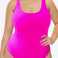 Plus Size Scoop Neck Sleeveless One-Piece Swimsuit (TB10D) T