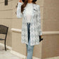 Double Take Printed Open Front Lapel Collar Cardigan with Pockets - Deals DejaVu