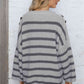Round Neck Dropped Shoulder Striped Sweater - Deals DejaVu