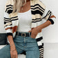 Striped Open Front Drop Shoulder Cardigan - Deals DejaVu