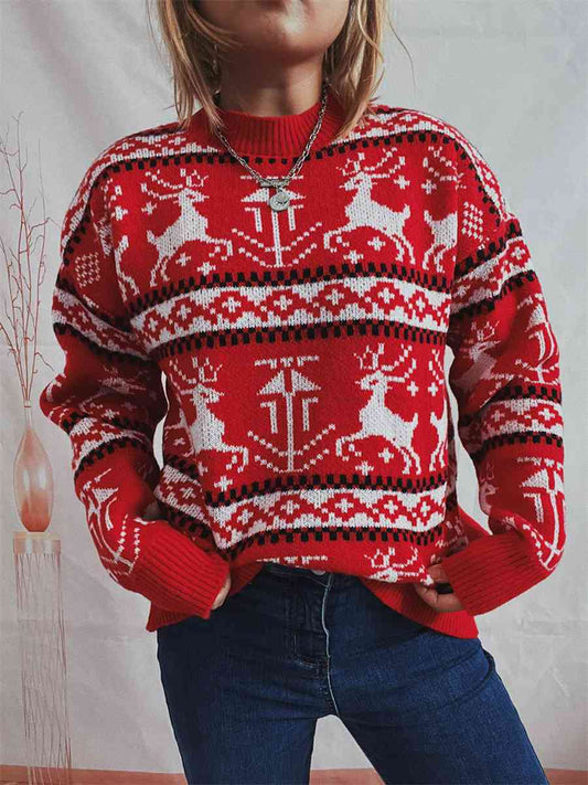 Christmas Element Dropped Shoulder Sweater - Deals DejaVu