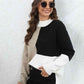 Color Block Crewneck Drop Shoulder Sweater - Deals DejaVu