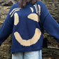 Contrast Drop Shoulder Long Sleeve Sweater