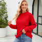 Round Neck Dropped Shoulder Sweater - Deals DejaVu