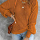 Double Take Tied Balloon Sleeve Round Neck Sweater