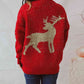 Reindeer Round Neck Long Sleeve Sweater - Deals DejaVu