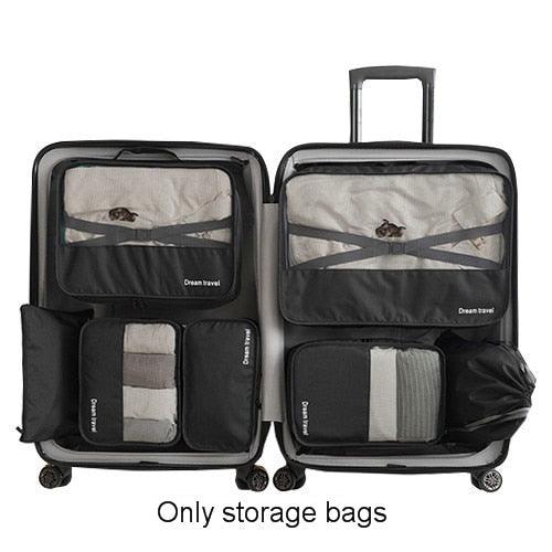7Pcs Travel Suitcase Organizer Shoes Bag - Storage Pouch Makeup Cosmetics Kit (LT9)(F79)