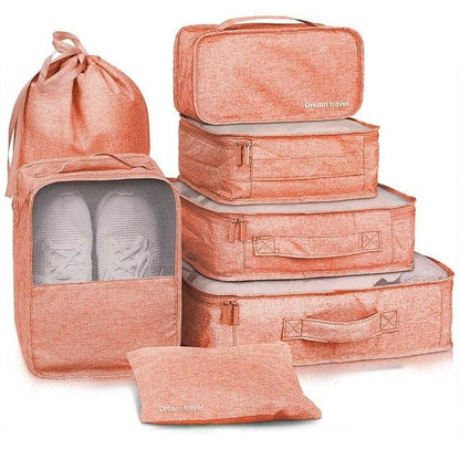 7Pcs/Set Travel Organizer Storage Bags Suitcase Packing Set - Storage Cases Portable Luggage Organizer (1U79)