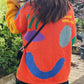 Contrast Drop Shoulder Long Sleeve Sweater