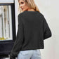 Cable-Knit Round Neck Dropped Shoulder Sweater - Deals DejaVu