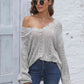 Openwork V-Neck Sweater