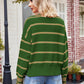 Striped Johnny Collar Sweater - Deals DejaVu