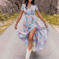 Floral V-Neck Slit Dress (MWBT) T - Deals DejaVu