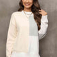 Color Block Crewneck Drop Shoulder Sweater - Deals DejaVu