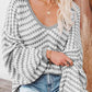 Striped Drop Shoulder V-Neck Sweater - Deals DejaVu