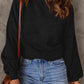 Ribbed Trim Balloon Sleeve Sweater - Deals DejaVu