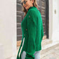 Decorative Button Slit Sweater - Deals DejaVu