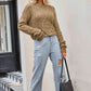 Cable-Knit Round Neck Dropped Shoulder Sweater - Deals DejaVu