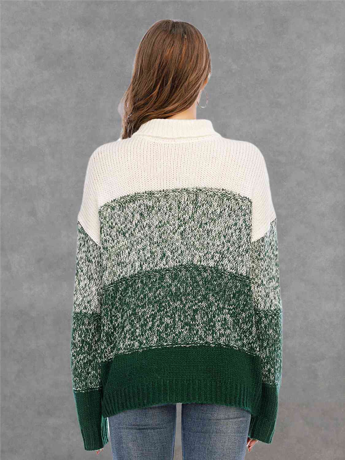 Color Block Turtleneck Sweater - Deals DejaVu