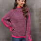 Heathered Turtleneck Long Sleeve Sweater - Deals DejaVu