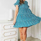 Double Take Short Flounce Sleeve Tiered Dress