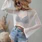 Openwork Flare Sleeve Cropped Cover Up (TB11D) T - Deals DejaVu