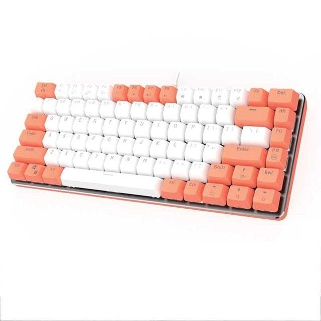 82 Keys Mechanical Keyboard ABS Keycap Two-color Injection White Light Backlight USB Wired Gaming Mechanical Keyboards (CA1)(F52)