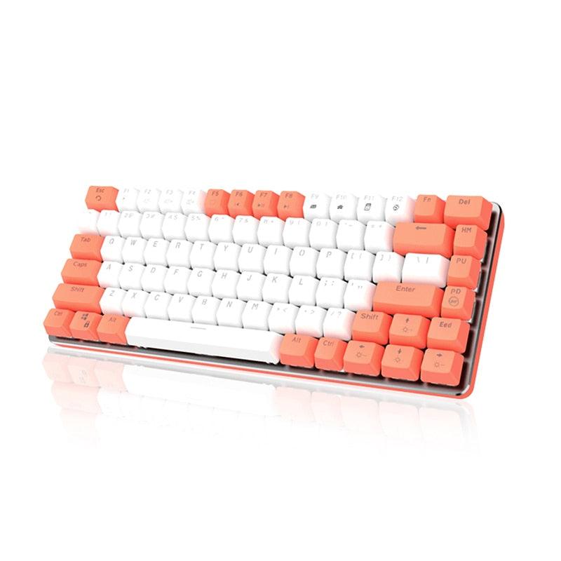 82 Keys Mechanical Keyboard ABS Keycap Two-color Injection White Light Backlight USB Wired Gaming Mechanical Keyboards (CA1)(F52)