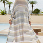 Striped Open Front Side Slit Duster Cover Up (TB11D) T