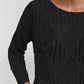 Openwork Round Neck Knit Top