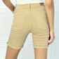 Judy Blue Mariana Full Size Midrise Khaki Cuffed Bermuda Shorts (TBL2) T