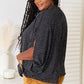 Double Take Printed Dolman Sleeve Round Neck Blouse