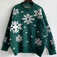 Snowflake Pattern Dropped Shoulder Sweater