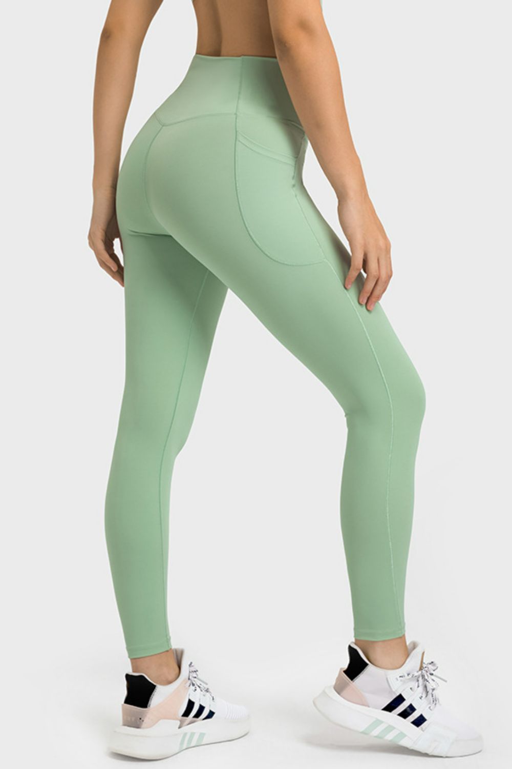 V-Waist Yoga Leggings with Pockets (TBL) T - Deals DejaVu