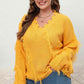 Plus Size Fringe V-Neck Long Sleeve Sweater - Deals DejaVu