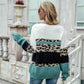Leopard Color Block V-Neck Sweater