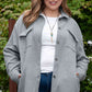 Plus Size Collared Neck Button Up Pocketed Jacket