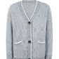 Button Down V-Neck Cardigan with Pockets