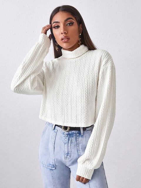 Turtleneck Long Sleeve Top - Deals DejaVu