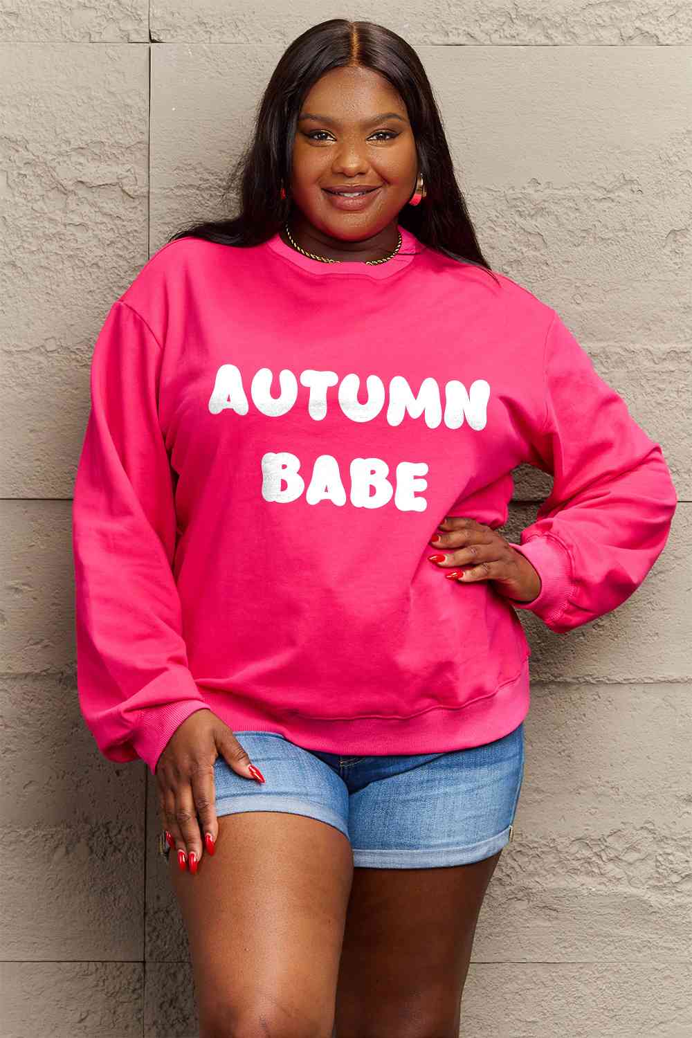 Simply Love Full Size AUTUMN BABE Graphic Sweatshirt