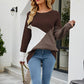 Color Block Round Neck Sweater