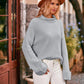 Mock Neck Drop Shoulder Sweater - Deals DejaVu