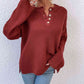 Quarter-Button Slit Sweater